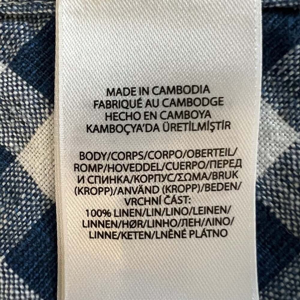 Polo Ralph Lauren Linen Gingham Plaid Wrap Maxi Skirt Women’s Medium Blue White - Picture 12 of 16